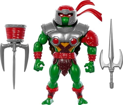 Masters of the Universe Mattel Origins Turtles of Grayskull Action Figure & Accessories, Raphael Collectible Toy with 16 Joints, TMNT & Motu Crossover Masters Of the Universe