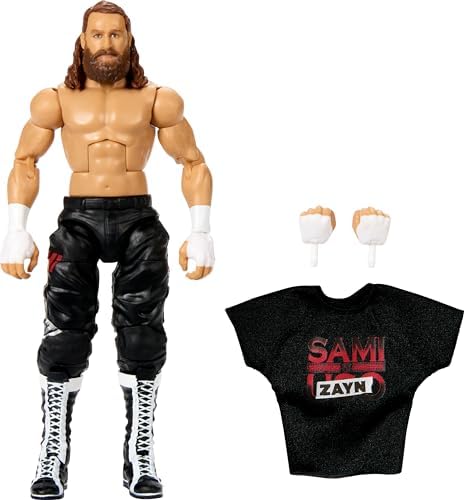 Mattel WWE Elite Action Figure & Accessories, Series #106 Sami Zayn 6-inch Collectible with 25 Articulation Points & Swappable Hands Mattel