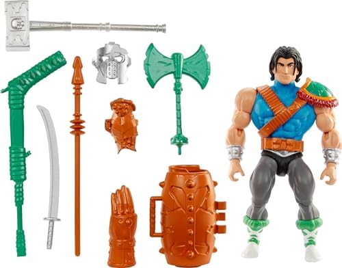 Masters of the Universe Mattel Origins Turtles of Grayskull Action Figure & Accessories, Casey Jones Collectible Toy with 16 Joints, TMNT & Motu Crossover Masters Of the Universe