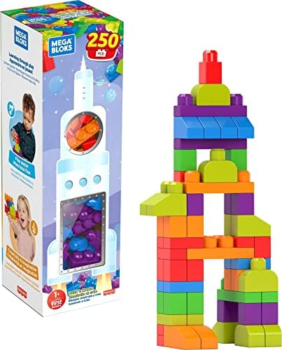 Mega BLOKS Fisher Price Building Blocks Toddler Toys, 250-Piece Build 'N Create for Toddlers 1-3 Mega