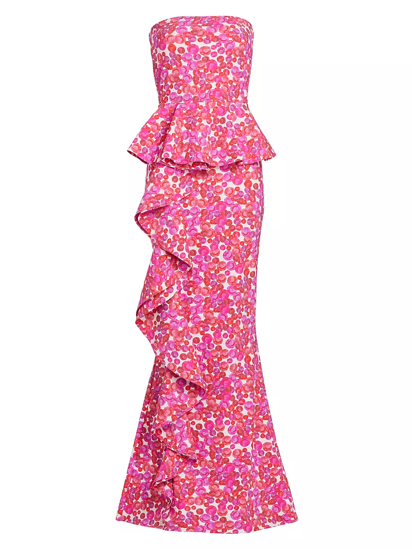 Hafsah Floral Ruffle Column Gown Chiara Boni La Petite Robe