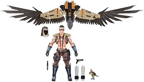 G.I. Joe Classified Series #139, CHIP Raptor Talon & General Ledger, Collectible 6 Inch Action Figure & Pet with 7 Accessories; Articulated Wings G.I. Joe