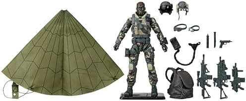 G.I. Joe Classified Series 60th Anniversary Action Pilot - Halo (High Altitude Low Opening) Jumper, 6 Inch Action Figure with Parachute & 18 Accessories G.I. Joe