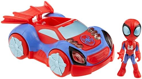 Spidey and His Amazing Friends Glow Tech Web-Crawler Toy Car with Spider-Man Action Figure, Marvel Super Hero Preschool Toys for 3 Year Old Boys and Girls and Up, Lights & Sounds Spidey and His Amazing Friends