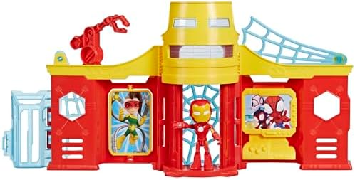 Spidey and his Amazing Friends Stark Tower Playset, Includes 4-Inch Iron Man Action Figure, Marvel Super Hero Toys for Kids 3 and Up HASBRO