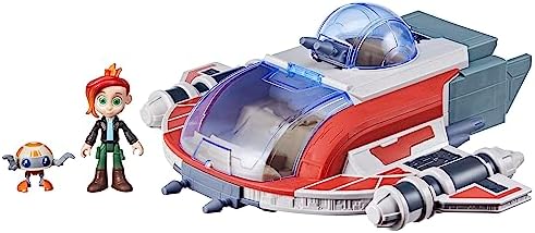 Star Wars: Young Jedi Adventures The Crimson Firehawk, 17-Inch Ship with 2 Action Figures, Toys, Preschool Toys for 3 Year Old Boys & Girls Star Wars