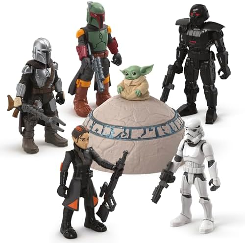 STAR WARS Mission Fleet, 2.5-Inch Scale Mandalorian Action Figure Set with 6 Figures & 8 Accessories, Toys for 4 Year Old Boys & Girls (Amazon Exclusive) Star Wars