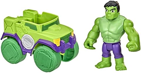 Marvel Spidey and His Amazing Friends Hulk Action Figure and Smash Truck Vehicle, Preschool Toy for Kids Ages 3 and Up Spidey and His Amazing Friends