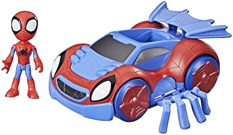 Spidey and His Amazing Friends Marvel Change 'N Go Techno-Racer and 4-Inch Miles Morales: Spider-Man Action Figure, 2 in 1 Vehicle, for Kids Ages 3 and Up Spidey and His Amazing Friends