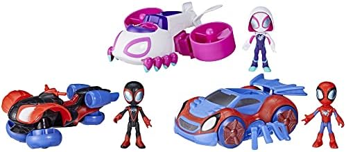 Spidey and His Amazing Friends Team Spidey Change ‘N Go Riders Playset, 3 Toy Cars and Action Figures, Marvel Super Hero Toys for 3 Year Old Boys and Girls and Up (Amazon Exclusive) Spidey and His Amazing Friends