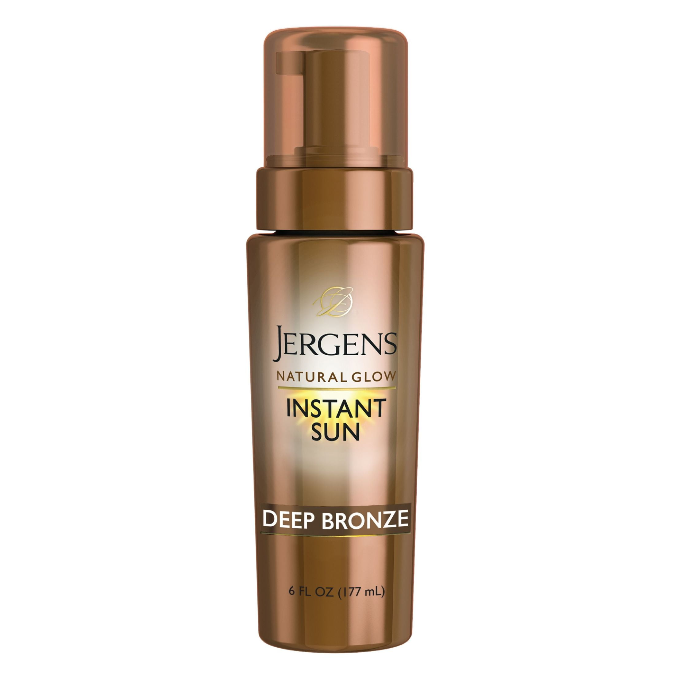 Jergens Natural Glow Instant Sun Sunless Tanning Mousse, Self Tanner Deep Bronze Tan, 6 oz Jergens