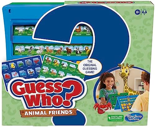 Hasbro Gaming Guess Who? Animal Friends Game | 2 Double-Sided Animal Sheets | 2-Player Board Games for Kids | Back to School Gifts | Ages 6+ (Amazon Exclusive) Hasbro Gaming