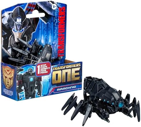 Transformers One Cog Changer Airachnid 4-Inch Robot Action Figure, Interactive Toys for Boys and Girls Ages 6 and Up Transformers