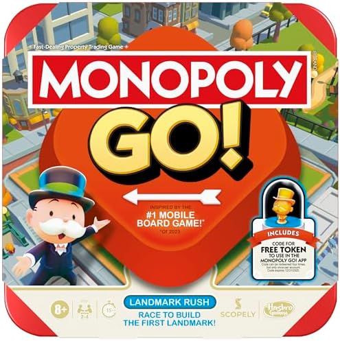 Monopoly GO! Board Game | Inspired by The Popular Mobile Board Game | Ages 8+ | 2-4 Players | 15 Mins. | Family Games | Travel Games for Kids and Adults Hasbro Gaming