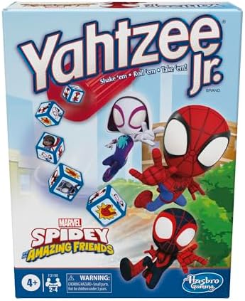 Hasbro Gaming Spidey and His Amazing Friends Yahtzee Jr.Marvel Edition Board Game for Kids, Ages 4 and Up (Amazon Exclusive) Hasbro Gaming