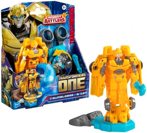 Transformers One Robot Battlers Bumblebee (B-127) 4.5-Inch Robot Action Figure, Interactive Toys for Boys and Girls Ages 6 and Up Transformers