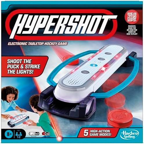 Hypershot Electronic Tabletop Hockey Game | 5 Games in 1 | Music, Lights, and Sounds | Ages 8 and Up | for 1 to 2 Players | Kids Board Games Hasbro Gaming