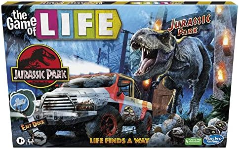 Hasbro Gaming The Game of Life Jurassic Park Edition, Family Board Game for Kids Ages 8 and Up, Inspired by The Original Hit Movie Hasbro Gaming