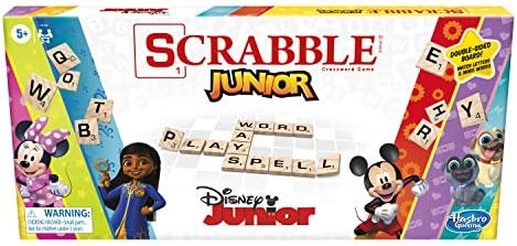 Hasbro Gaming Scrabble Junior: Disney Junior Edition Board Game for Kids | Double -Sided Game Board | Matching Word Game | Back to School Gifts | Ages 5+ (Amazon Exclusive) Hasbro Gaming