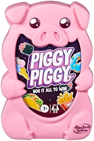 Piggy Piggy Card Game | Fun Family Games for Kids, Teens, and Adults | Ages 7 and Up | 2 to 6 Players I 20 Mins. Average | Quick-Playing Travel Games Hasbro Gaming