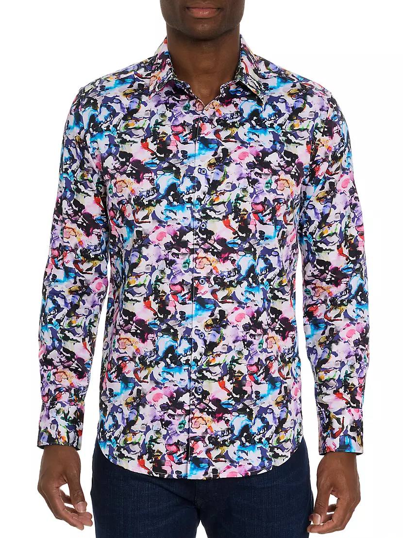 Мужская Повседневная рубашка Robert Graham The Atlas Abstract Robert Graham