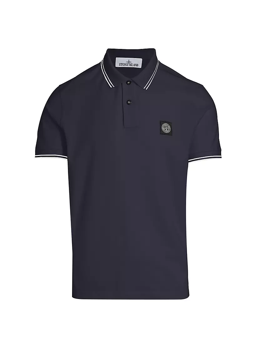 Хлопковое поло Stone Island Core Classic с воротником-стоечкой и короткими рукавами Stone Island