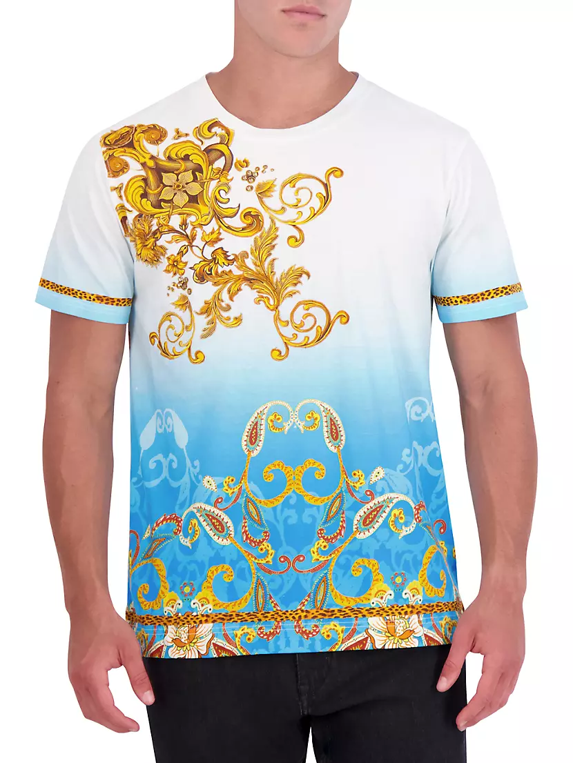 Мужская Футболка Robert Graham Golden Scrolls Robert Graham