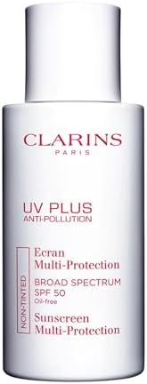 Clarins UV Plus Anti Pollution Sunscreen for Face | Broad Spectrum SPF 50 | Oil Free, No White Cast | UVA/UVB and Pollution Protection | Protective Antioxidants | All Skin Types Clarins