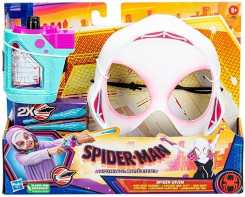 Marvel Spider-Man: Across The Spider-Verse Spider-Gwen Web-Shot Slinger Mask and Blaster Set, Web Shooter, Super Hero Costume Toys, Kids, Ages 5+ Marvel