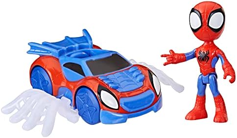 Spidey and His Amazing Friends Spidey Web Crawler Toy, 4-Inch Scale Spidey Action Figure and Vehicle Included, Marvel Preschool Super Hero Toys Spidey and His Amazing Friends