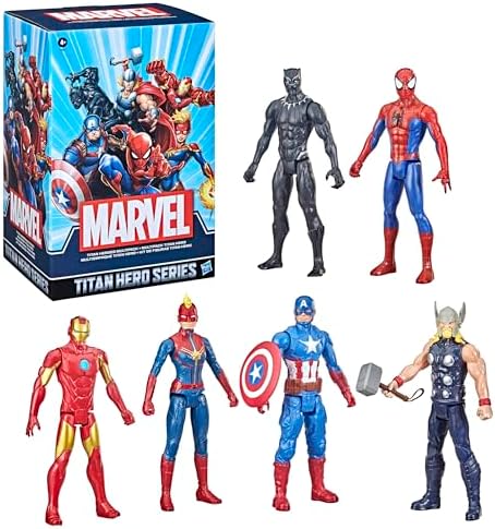 Marvel Titan Hero Series Action Figure Multipack, 6 Action Figures, 12-Inch Toys, Inspired By Marvel Comics, For Kids Ages 4 And Up (Amazon Exclusive) Marvel