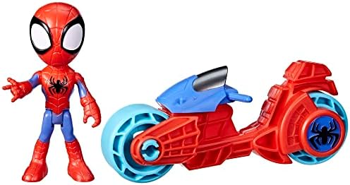 Spidey and His Amazing Friends Miles Morales Action Figure with Toy Motorcycle, Preschool Toys, Ages 3 and Up Spidey and His Amazing Friends