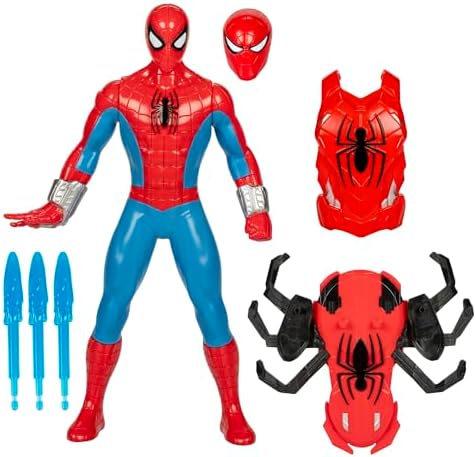 Marvel Spider-Man Thwip Blast Spider-Man Action Figure with Accessories, 11-Inch-Scale Super Hero Toys for Kids Ages 4 and Up Marvel