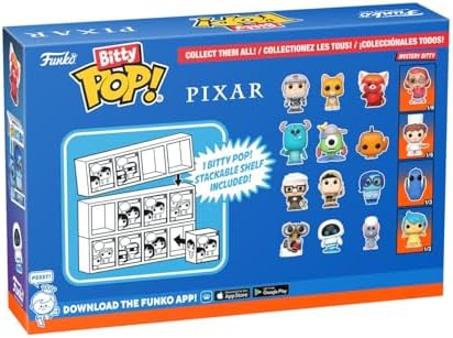 Funko Pop! Bitty: Pixar Mini Collectible Toys 4-Pack - Wall-E, EVE, Remy, & Mystery Chase Figure (Styles May Vary) Funko