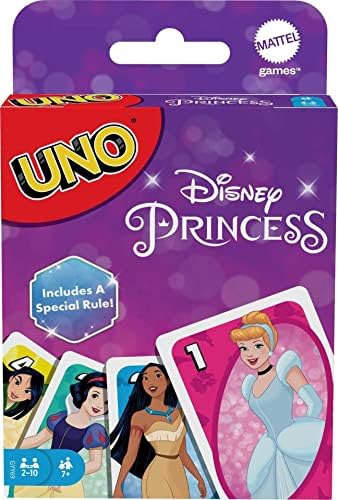 Mattel Games UNO Disney Princesses Card Game for Kids & Family Nights, Themed Deck & Special Rule for 2 to 10 Players Mattel Games