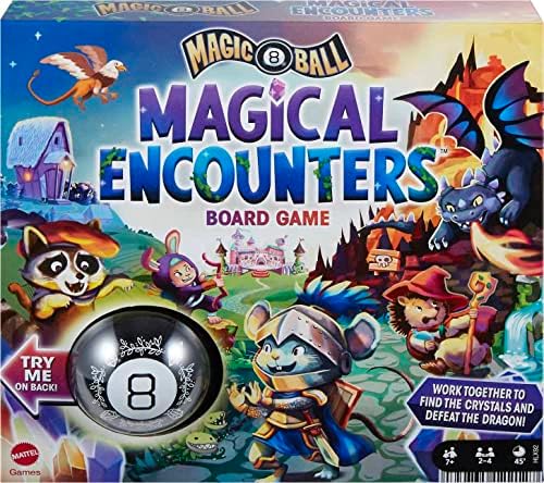 Mattel Games Magic 8 Ball Magical Encounters Board Game for Kids & Families, Cooperative Player Game with Real Magic 8 Ball Mattel Games