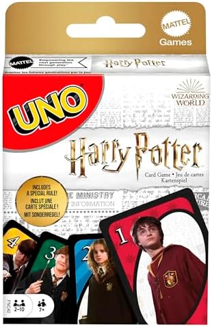 Mattel Games UNO Harry Potter Card Game in Storage Tin for Kids, Adults & Game Night, Collectible Deck Based on Popular Series for 2 to 10 Players Mattel Games