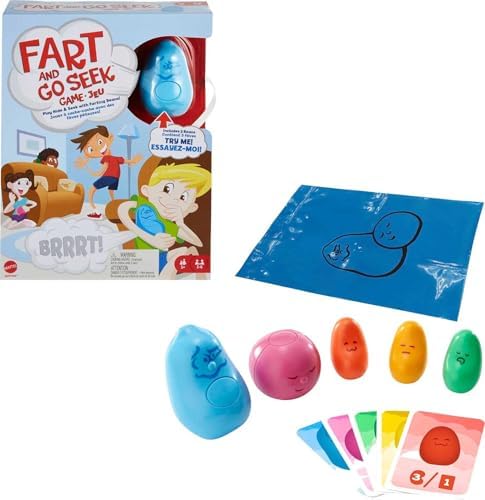 Mattel Games Fart and Go Seek Kids Game, Indoor & Outdoor Hide & Find Activity Game with Electronic Farting Beans Mattel Games