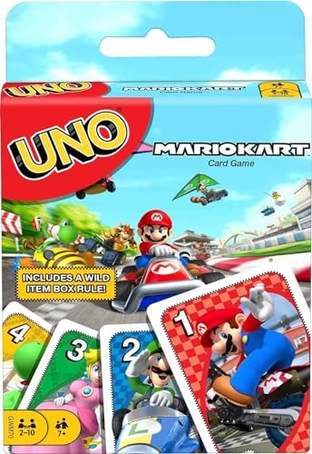 Mattel Games UNO Super Mario Card Game, Video Game Themed Travel Game in Collectible Storage Tin with Special Rule (Amazon Exclusive) Mattel Games