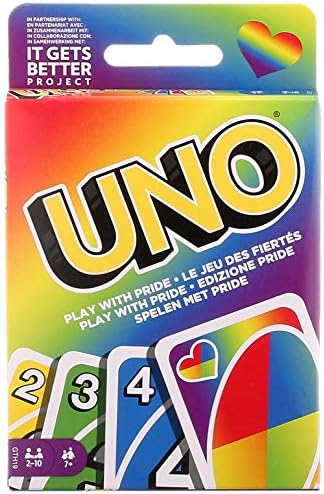 Mattel Games UNO Play with Pride Card Game with 112 Cards and Instructions, Great for Ages 7 Years Old & Up Mattel Games