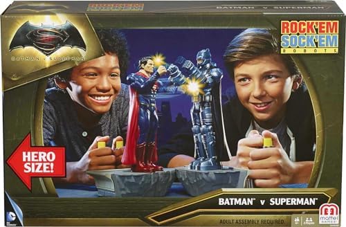 Mattel Games Batman Vs. Superman Rock 'Em Sock 'Em Robots 2-Player Kids Game, Fighting Robots Action Game (Amazon Exclusive) Mattel Games