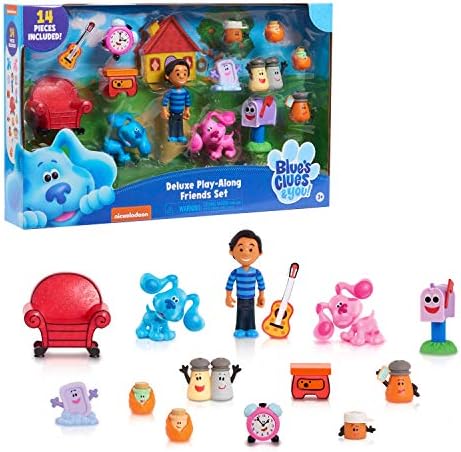 Just Play Blue's Clues & You! Deluxe Play-Along Friends Set, 14-Piece Figure Set, Kids Toys for Ages 3 Up Just Play