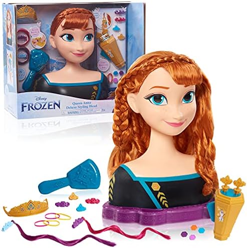 Disney’s Frozen 2 Queen Anna Deluxe Styling Head, 18-pieces, Officially Licensed Kids Toys for Ages 3 Up by Just Play Just Play