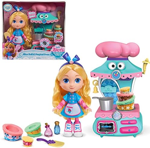 Disney Junior Alice’s Wonderland Bakery 10-inch Alice & Magical Oven Doll and Accesory Set, Kids Toys for Ages 3 Up by Just Play Just Play