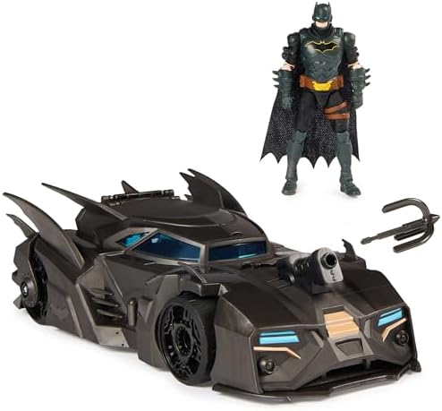 DC Comics, Crusader Batmobile Playset with Exclusive 4-inch Batman Figure, 3 Super-Villain Paper Figures, Kids Toys for Boys and Girls Ages 4+ DC Comics