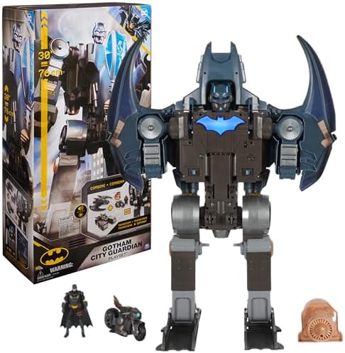 DC Comics, Batman, Gotham City Guardian Playset, 4-in-1 Transformation, Batman Figure, Lights & 40+ Sounds, Kids Toy for Boys & Girls Ages 5+ DC Comics