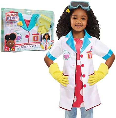 Just Play Ada Twist, Scientist Dress-Up Set, Size 4-6X, Includes Experiment Card and 5 Costume Accessories, Kids Toys for Ages 3 Up Just Play