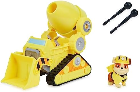 Paw Patrol, Big Truck Pups Rubble Action Figure with Clip-on Rescue Drone, Command Center Pod and Animal Friend Kids Toys Ages 3 and up Paw Patrol