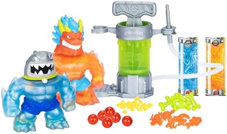 Heroes of Goo Jit Zu Hero Creator Bundle with 2 Action Figures and 6 Unique goo fillings, Mix, Fill & Create Your own Stretchy Blazagon and Thrash, Play Again and Again Heroes of Goo Jit Zu