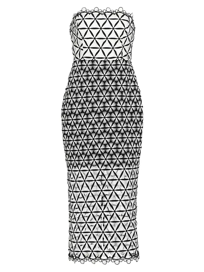 Женское Вечернее платье MILLY Geometric Star Lace Midi-Dress MILLY